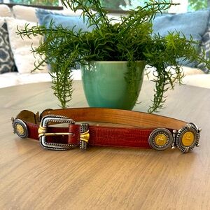 Vintage Rare Brighton Museum Collection Leather Belt With Roman Coins Size M